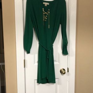 Emerald Green Michael Kors Tie Dress